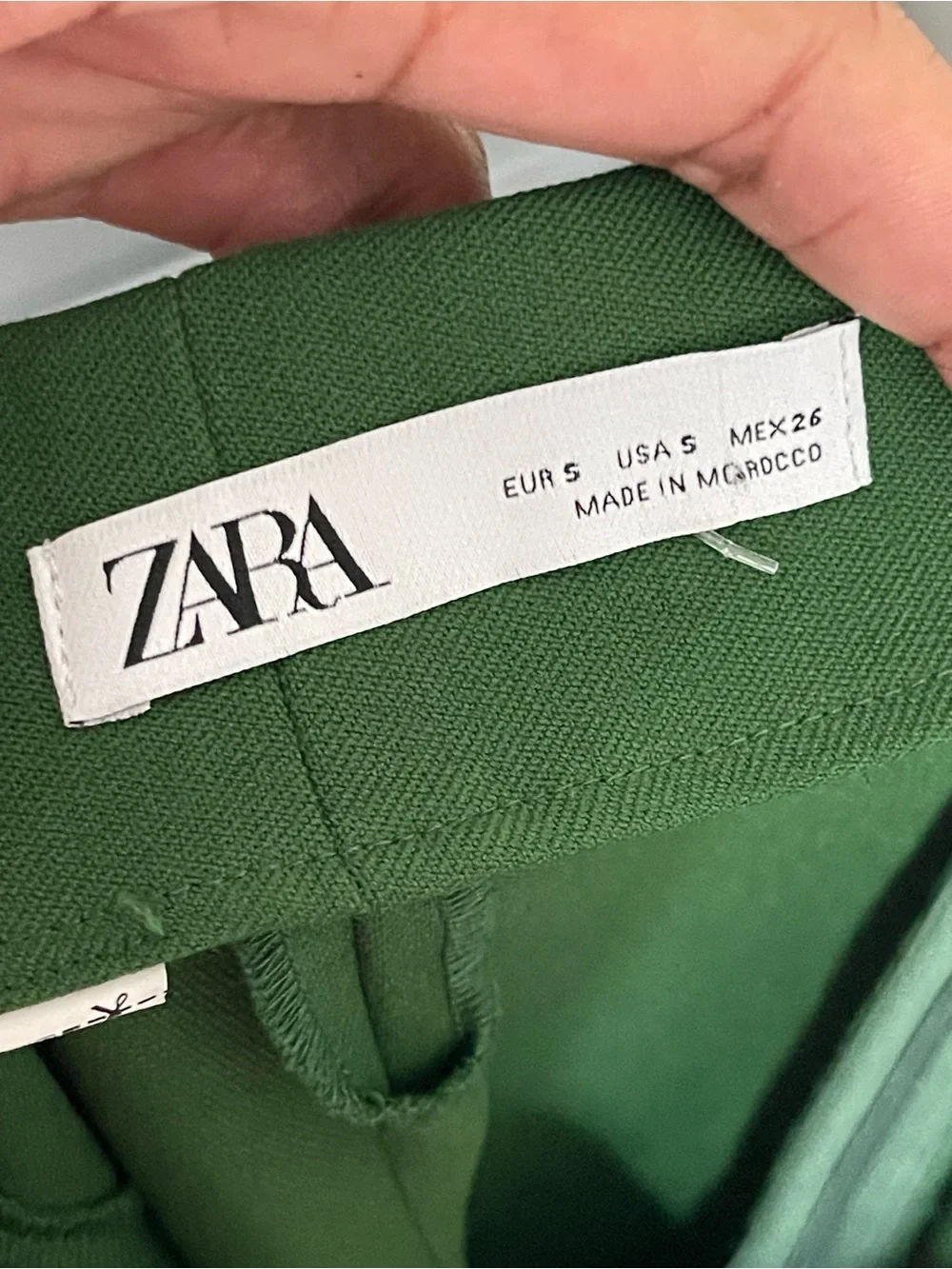 ZARA Forest Green Draped Two-Piece Co-Ord Midi Skirt Set Sz S